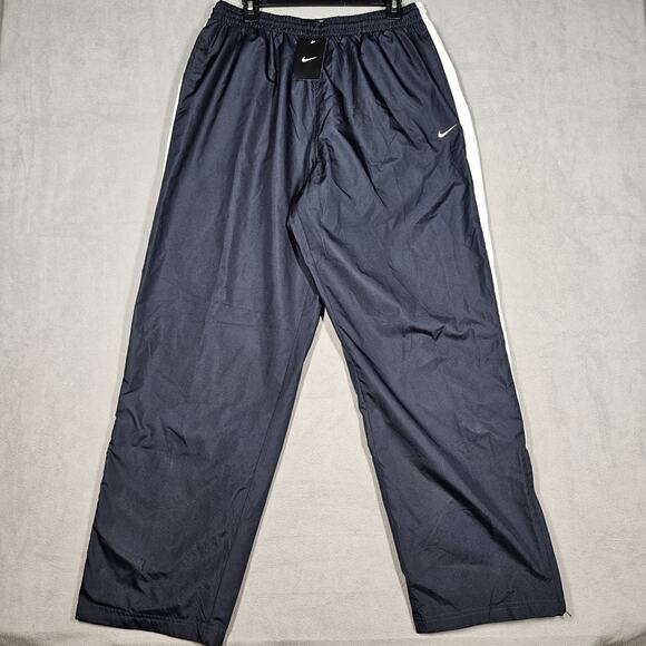 Nike Windbreaker Track Pants Size XL Blue Ankle Zip Y2K Athleisure Gym Logo - Picture 1 of 16